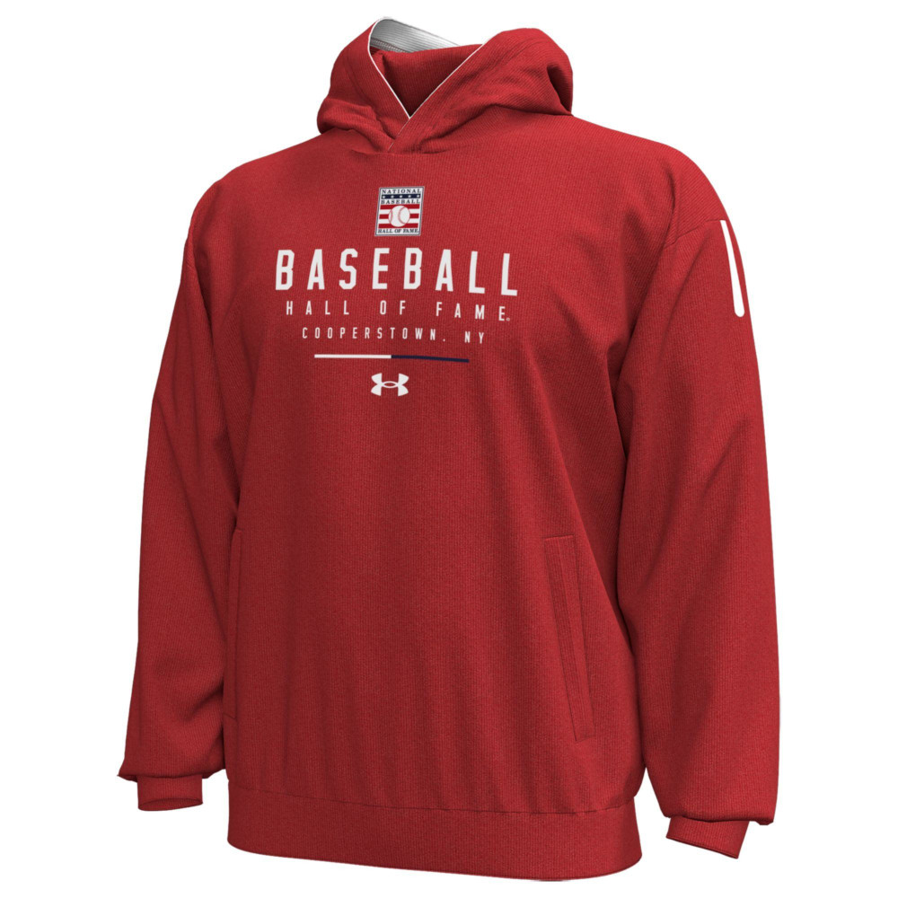 Men’s Under Armour Gameday Baseball Hall of Fame Logo Red Hooded Sweatshirt