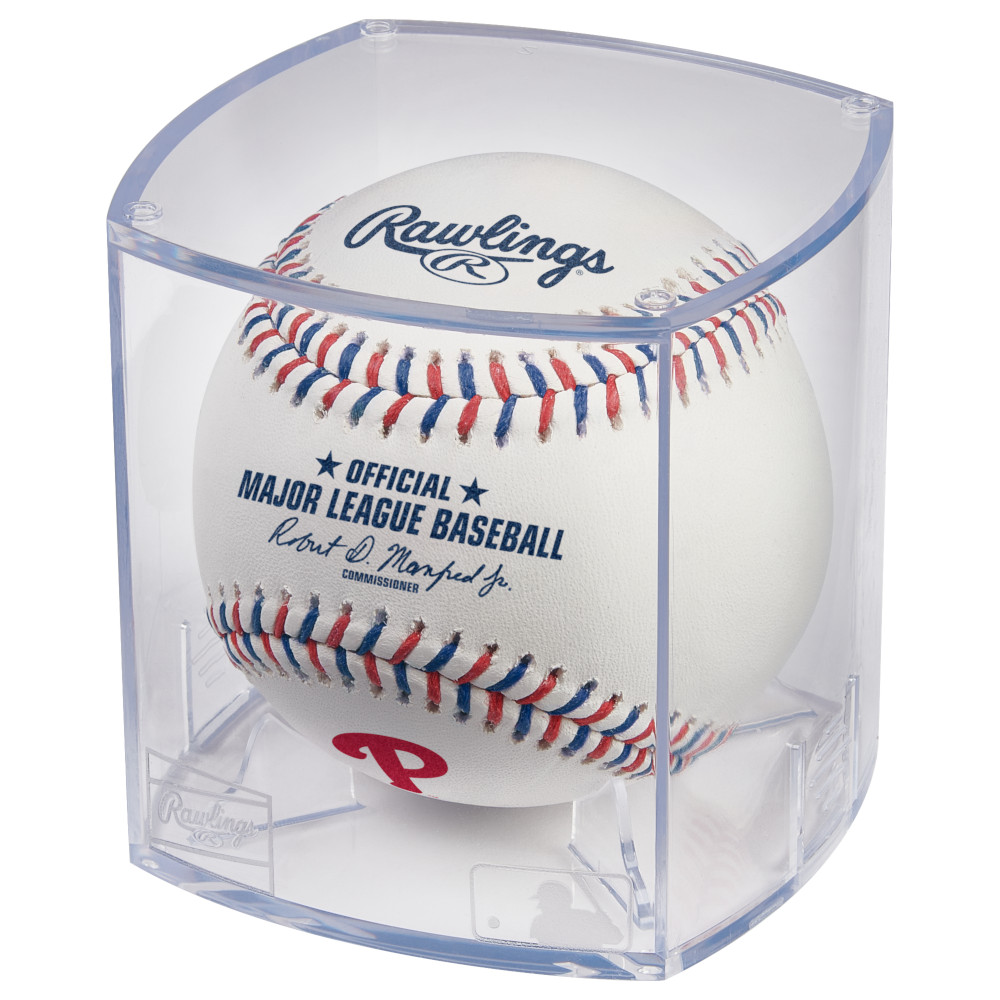 Rawlings Philadelphia Phillies Logo MLB Official Game Baseball with Display Case Rawlings Philadelphia Phillies Logo MLB Official Game Baseball with Display Case