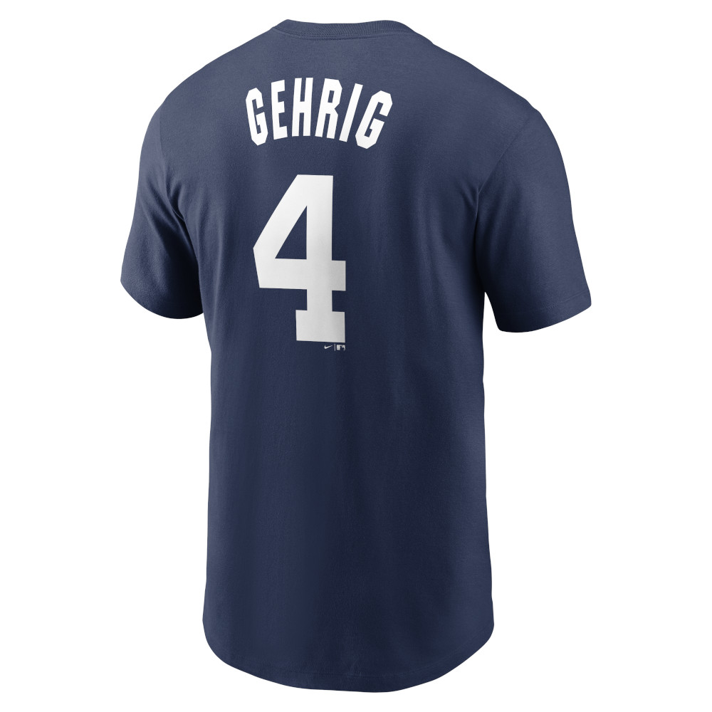 Men’s Nike Lou Gehrig New York Yankees Cooperstown Collection Name & Number Navy T-Shirt (2025)