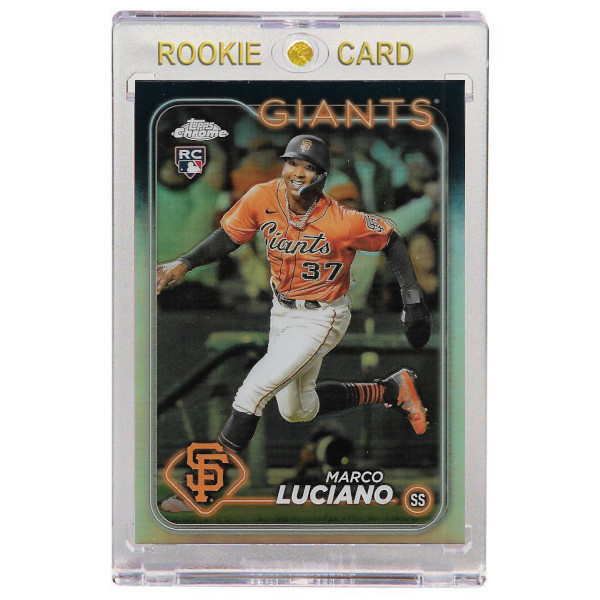 Marco Luciano San Francisco Giants 2024 Topps Chrome Refractor # 210 Rookie Card Marco Luciano San Francisco Giants 2024 Topps Chrome Refractor # 210 Rookie Card