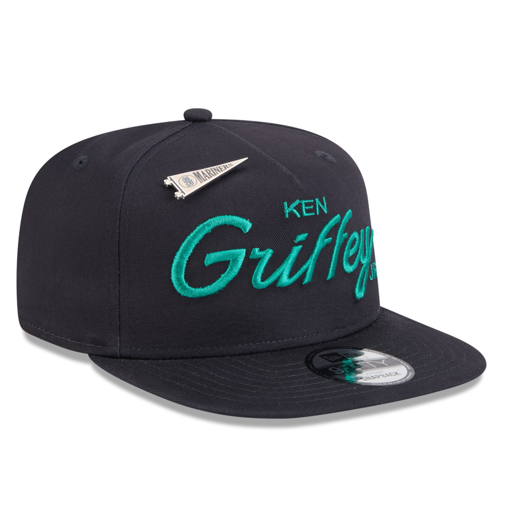 Men’s New Era Ken Griffey Jr. 9FIFTY Snapback Adjustable Dark Navy Cap With Seattle Mariners Pennant Pin
