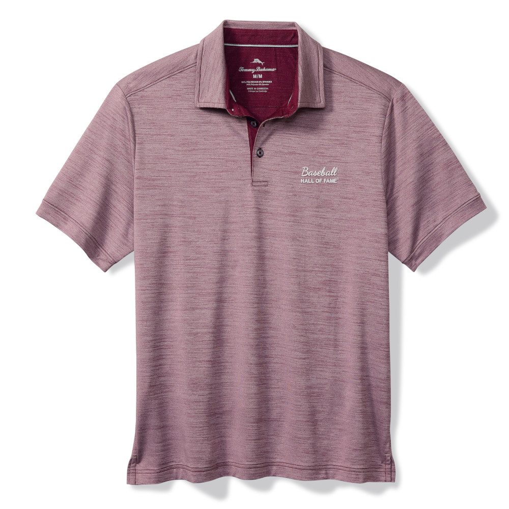 Men’s Tommy Bahama Baseball Hall of Fame San Raphael Heather Maroon Sport Polo