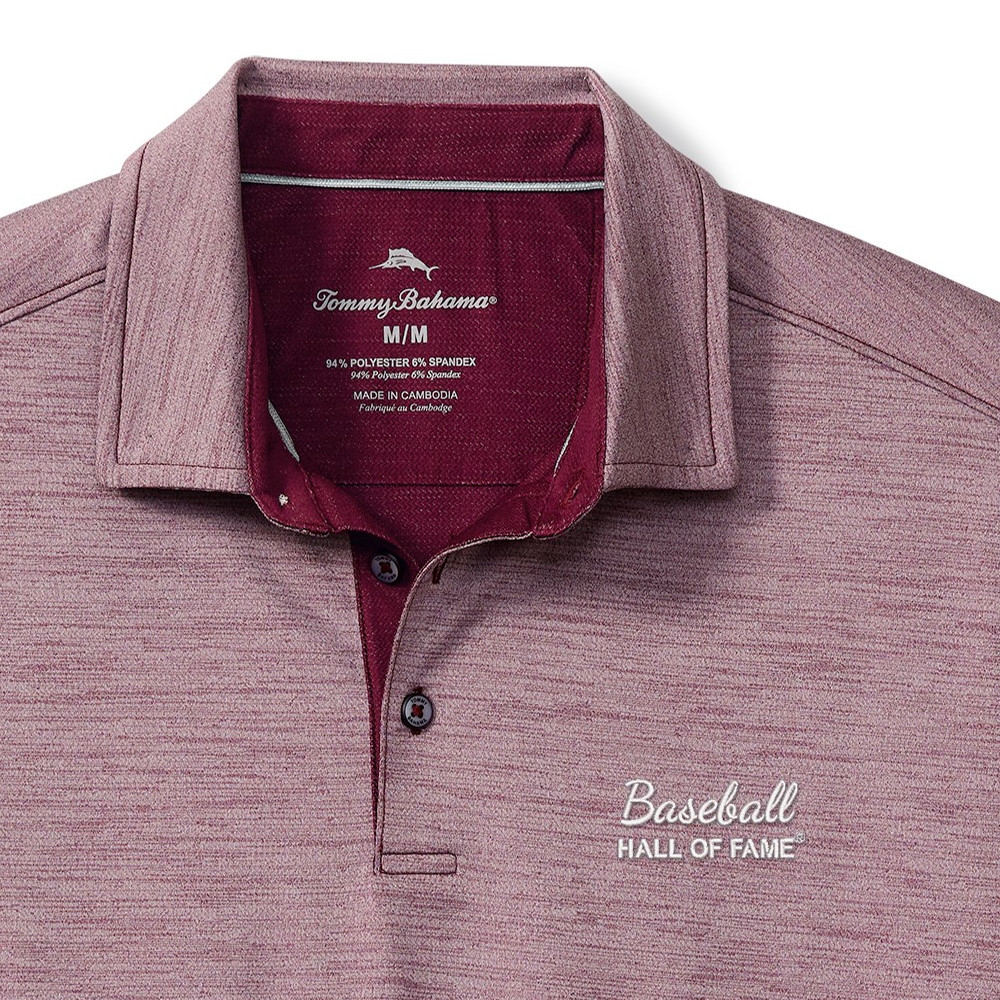 Men’s Tommy Bahama Baseball Hall of Fame San Raphael Heather Maroon Sport Polo
