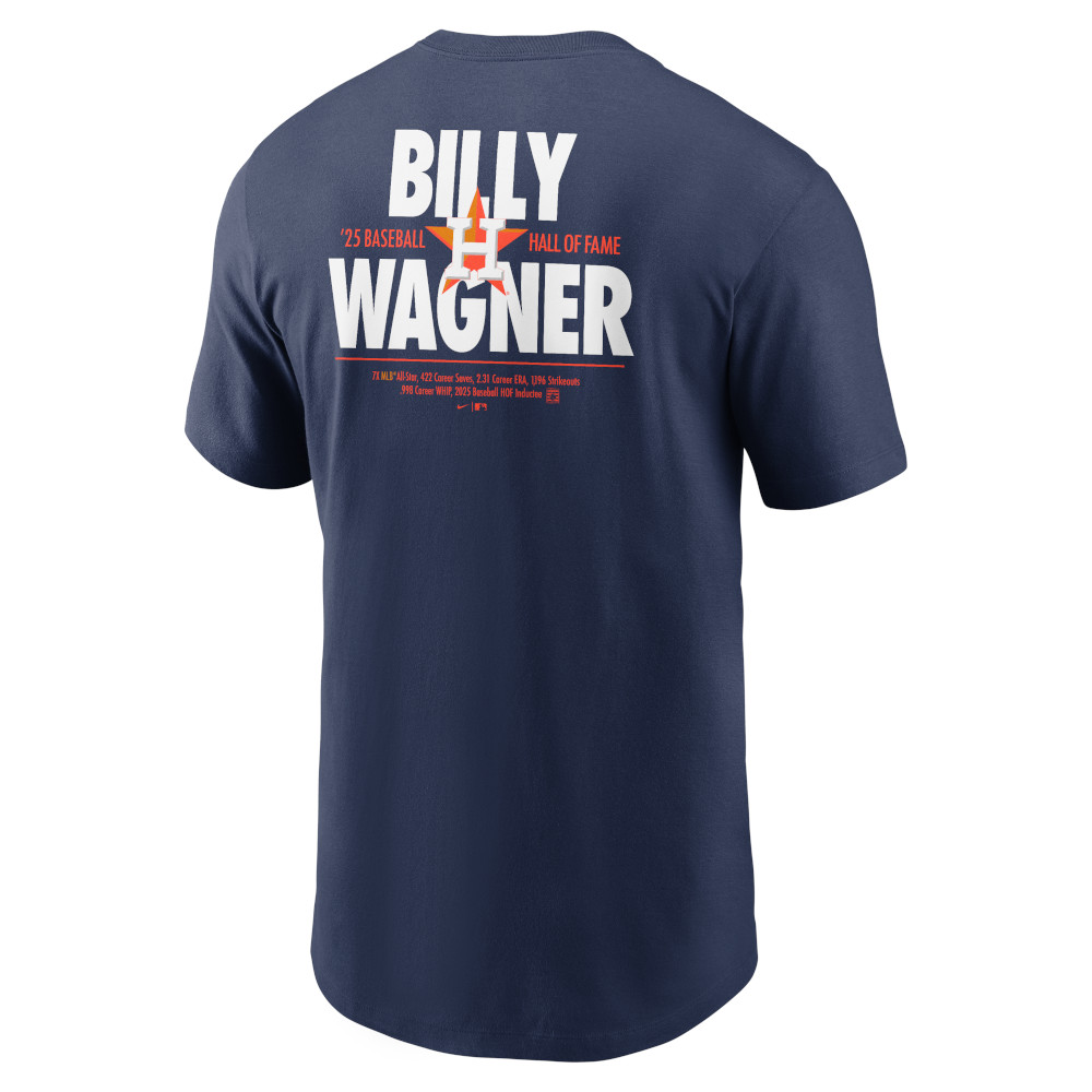 Men’s Nike Billy Wagner Houston Astros Baseball Hall of Fame 2025 Induction Career Statistics T-Shirt