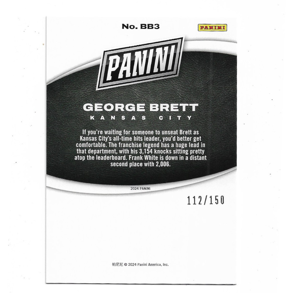 George Brett 2024 Panini Black Friday Exclusive Light Blue # 3 Ltd Ed of 150