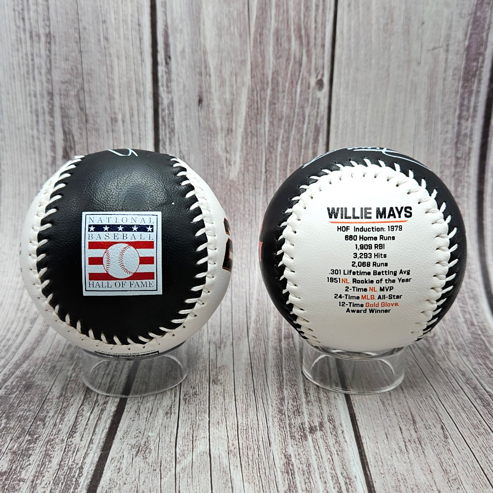 Willie Mays San Francisco Giants Hall of Famer Name & Number Baseball with Statistics Willie Mays San Francisco Giants Hall of Famer Name & Number Baseball with Statistics