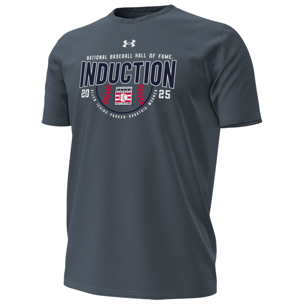 Men’s Under Armour Baseball Hall of Fame 2025 Induction Performance Cotton Grey Blue T-Shirt
