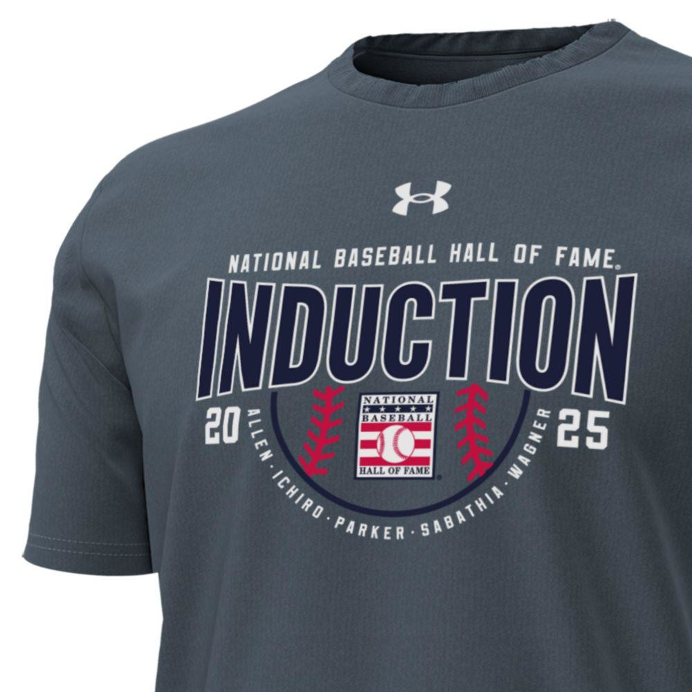 Men’s Under Armour Baseball Hall of Fame 2025 Induction Performance Cotton Grey Blue T-Shirt