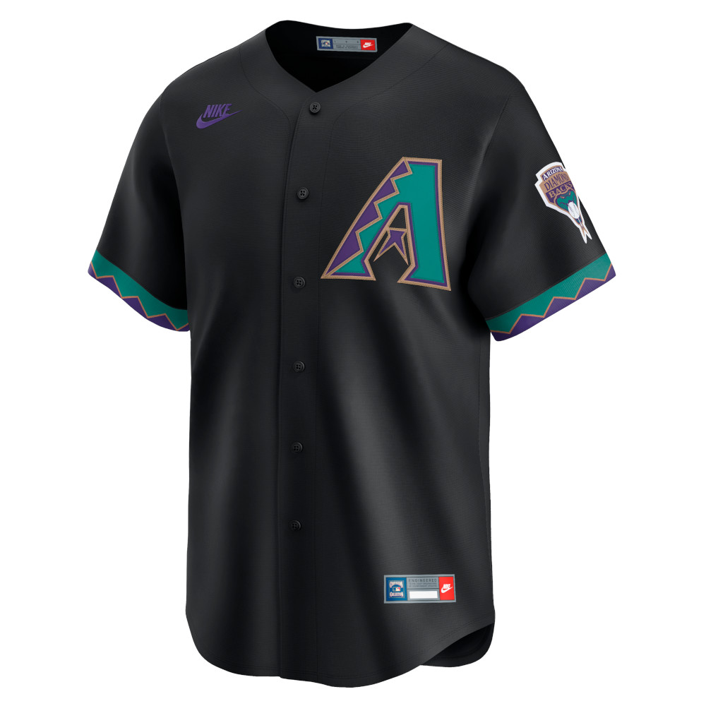 Men’s Nike Randy Johnson Arizona Diamondbacks Cooperstown Collection Limited Full Button Front Black Replica Jersey