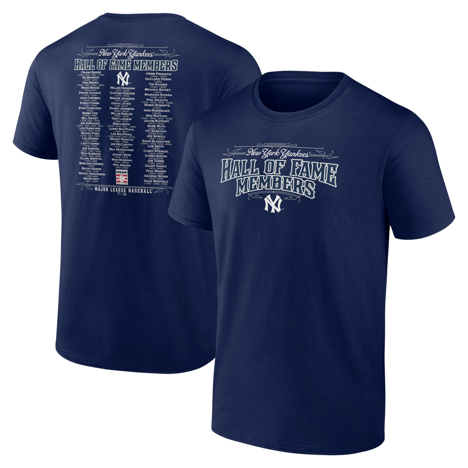 Men’s New York Yankees Navy Team Hall of Famer Roster T-Shirt (2025)