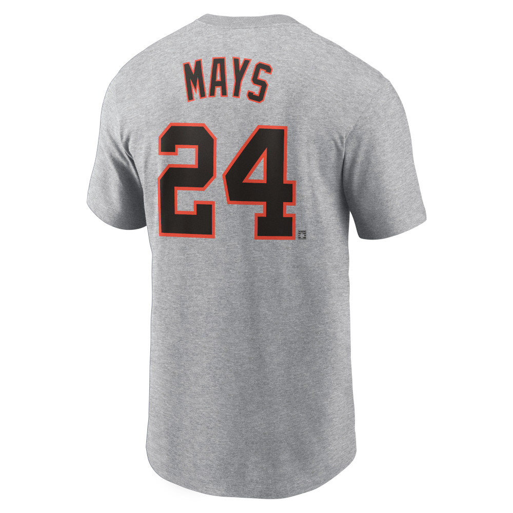 Men’s Nike Willie Mays San Francisco Giants Cooperstown Collection Name & Number Grey T-Shirt