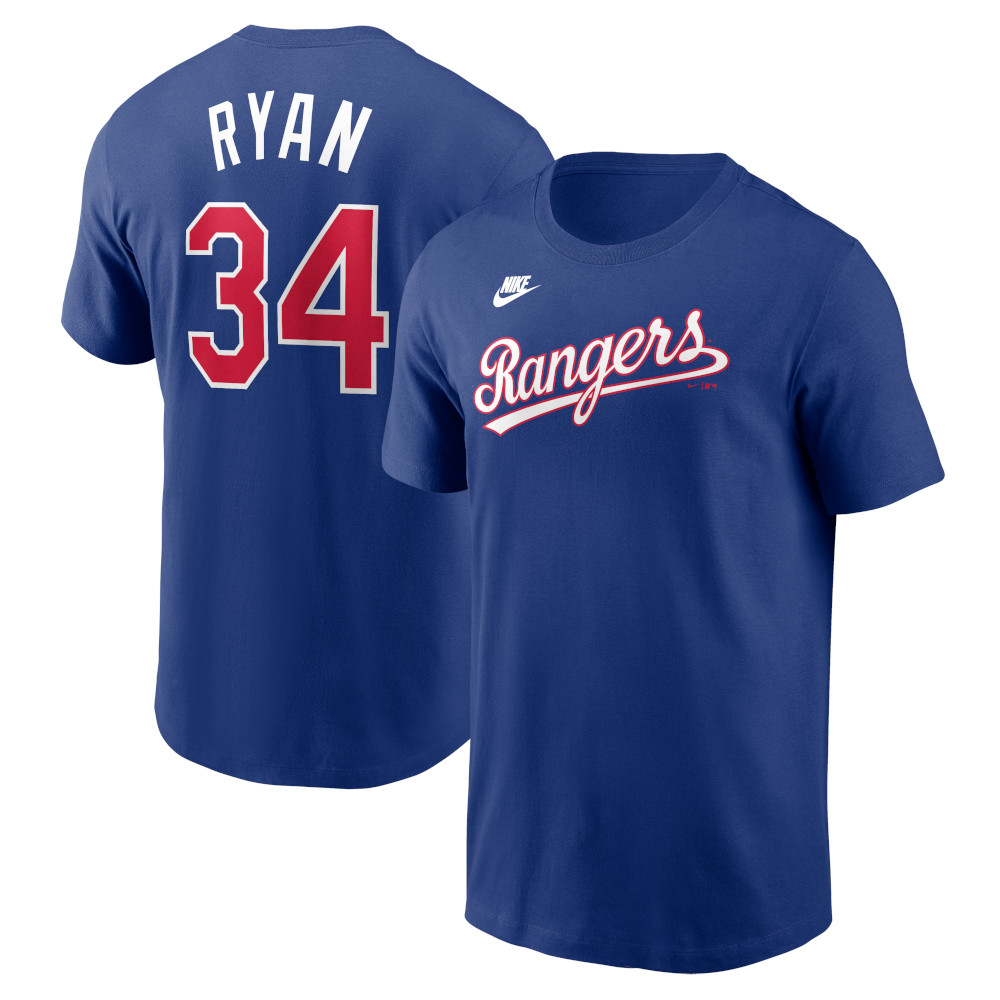 Men’s Nike Nolan Ryan Texas Rangers Cooperstown Collection Name & Number Royal T-Shirt