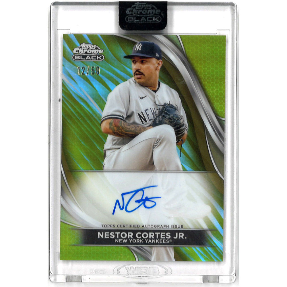 Nestor Cortes Autographed Card 2024 Topps Chrome Black Gold # CBA-NC Ltd Ed of 50