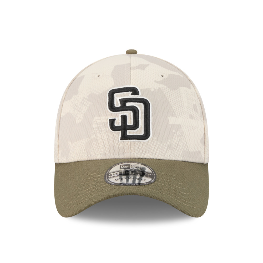 Men’s New Era San Diego Padres 2025 Armed Forces 39THIRTY Camo and Army Green Flex Fit Cap Men’s New Era San Diego Padres 2025 Armed Forces 39THIRTY Camo and Army Green Flex Fit Cap