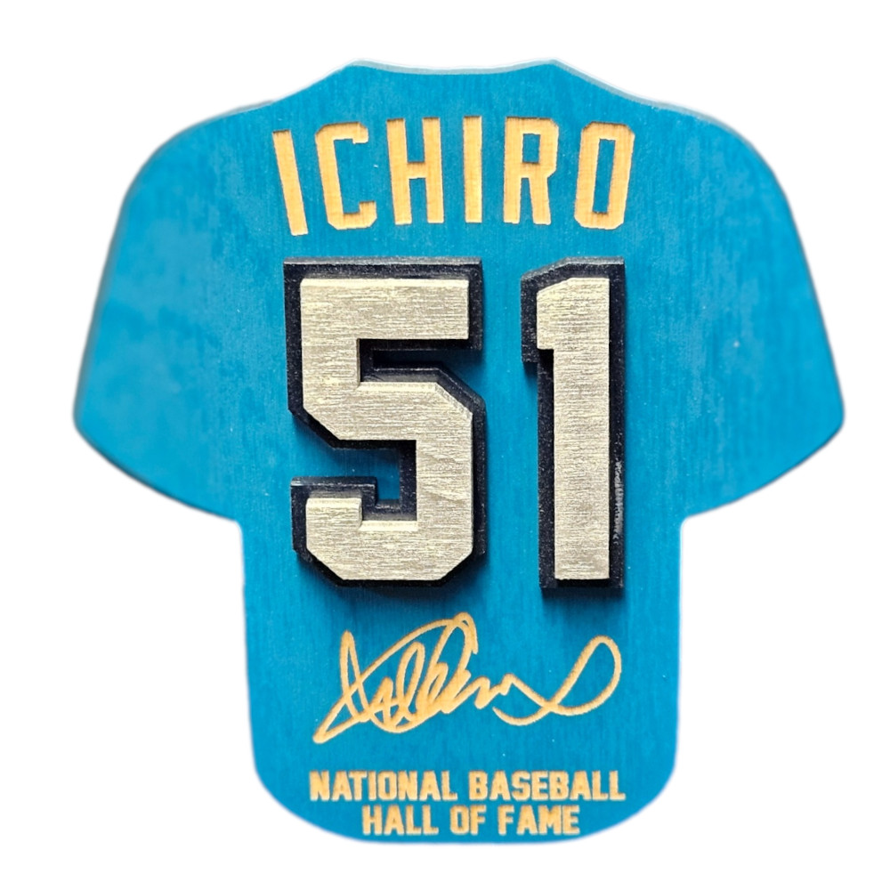 Ichiro Suzuki Wooden 3D Jersey Jumbo Magnet