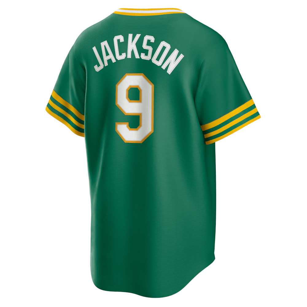 Men’s Nike Reggie Jackson Oakland Athletics Cooperstown Collection Kelly Green Replica Jersey
