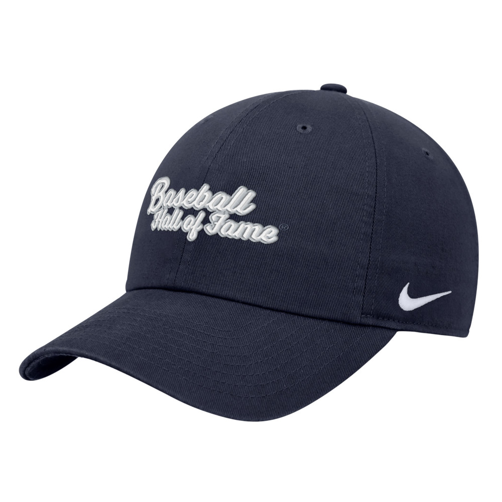 Unisex Nike Baseball Hall of Fame Script Navy Club Adjustable Sized Cap