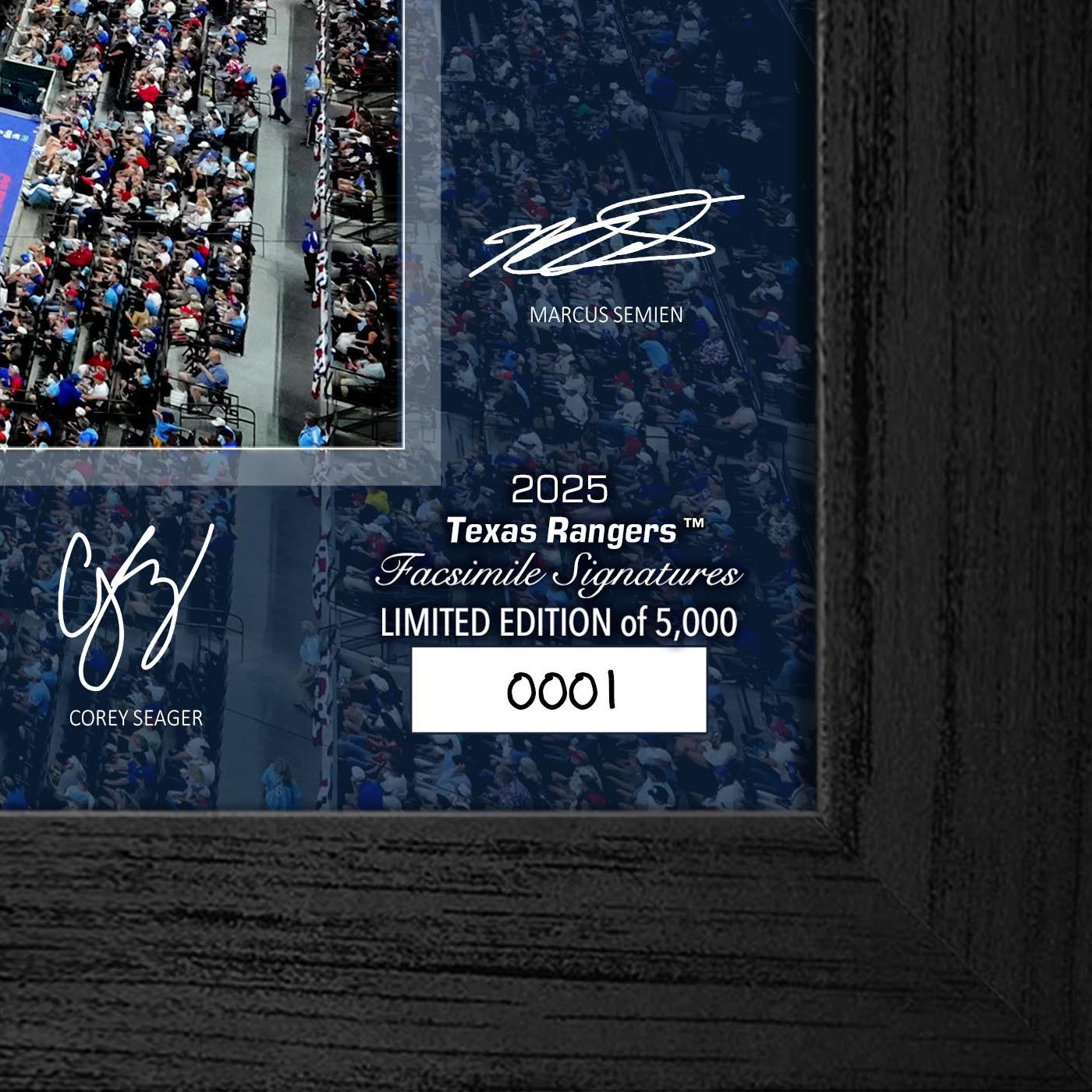 Texas Rangers Highland Mint 2025 Framed 12 x 20 Signature Field