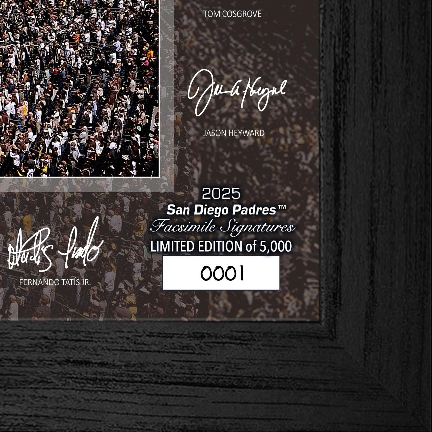 San Diego Padres Highland Mint 2025 Framed 12 x 20 Signature Field