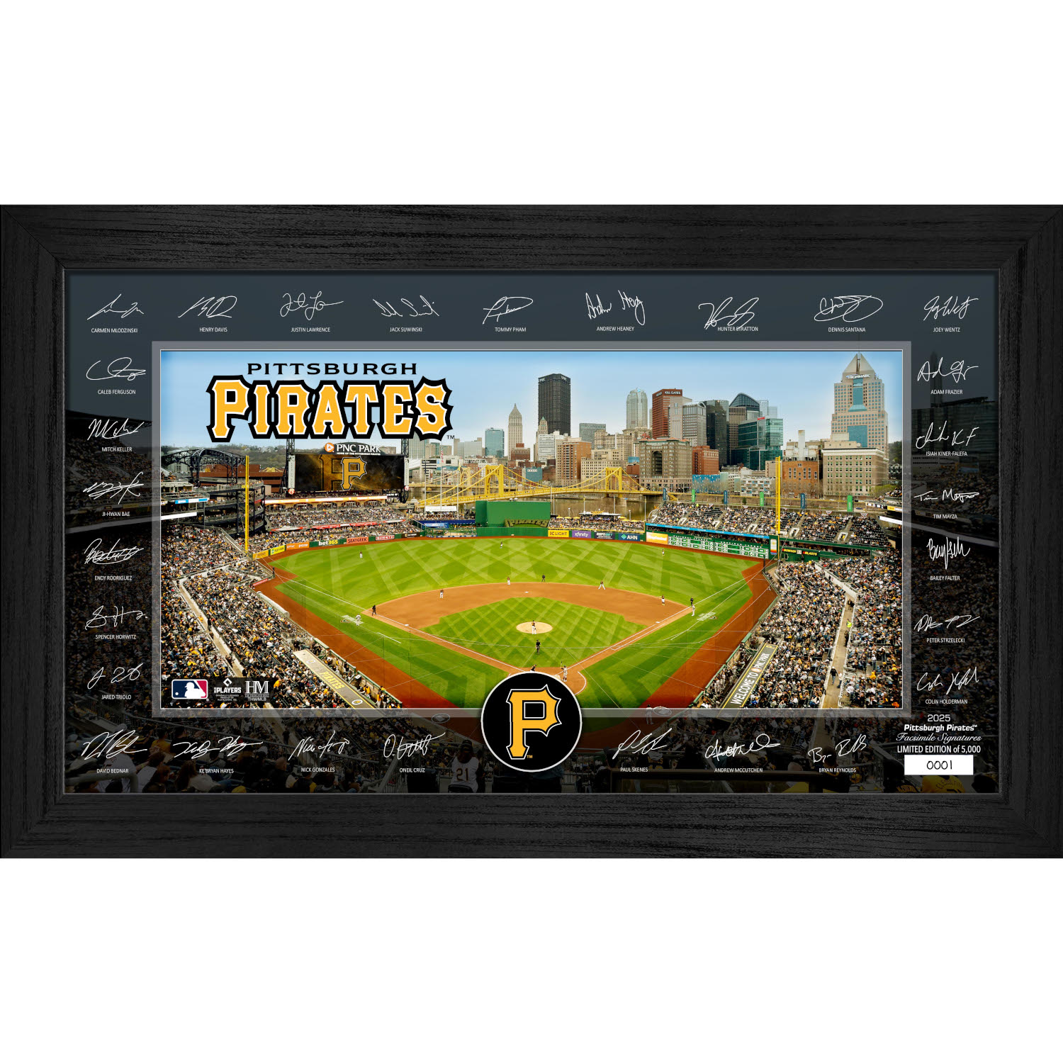Pittsburgh Pirates Highland Mint 2025 Framed 12 x 20 Signature Field