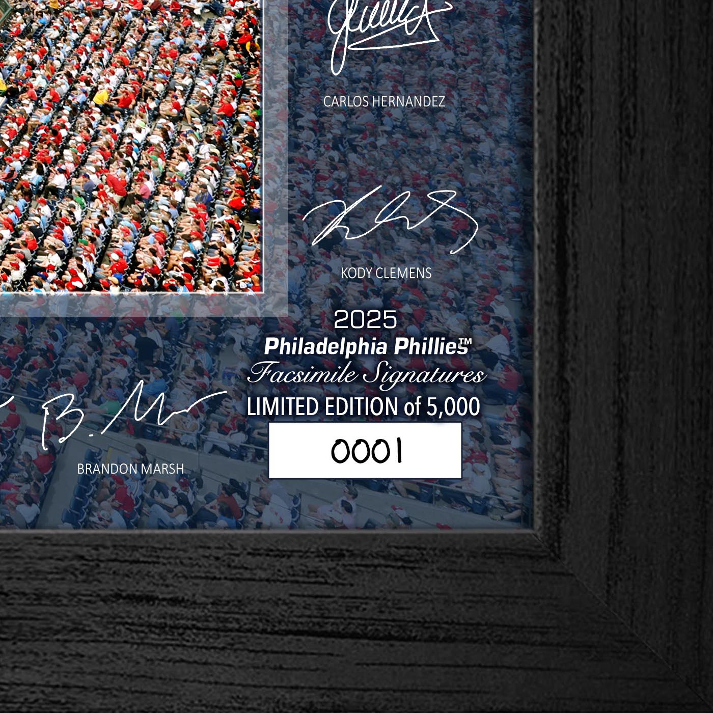 Philadelphia Phillies Highland Mint 2025 Framed 12 x 20 Signature Field