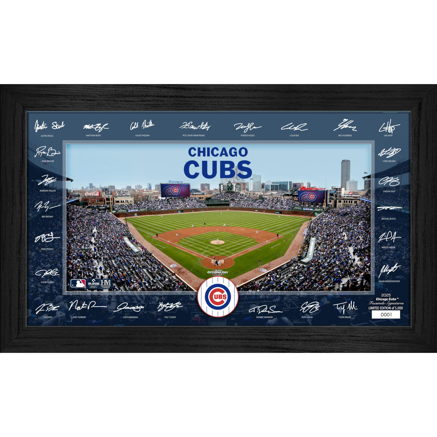 Chicago Cubs Highland Mint 2025 Framed 12 x 20 Signature Field