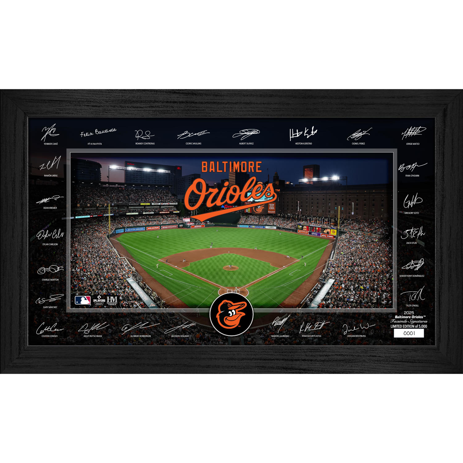 Baltimore Orioles Highland Mint 2025 Framed 12 x 20 Signature Field Baltimore Orioles Highland Mint 2025 Framed 12 x 20 Signature Field