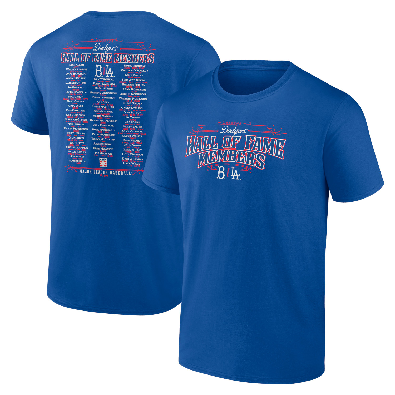 Men’s Los Angeles / Brooklyn Dodgers Royal Hall of Famer Roster T-Shirt (2025) Men’s Los Angeles / Brooklyn Dodgers Royal Hall of Famer Roster T-Shirt (2025)