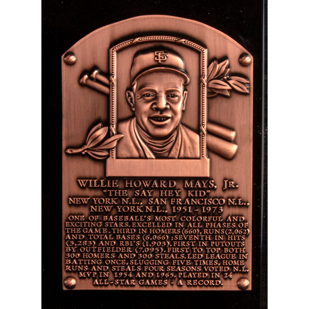 Willie Mays Hall of Fame Exclusive 3 Piece Pin Set with Plaque Bust Ltd Ed of 1,979