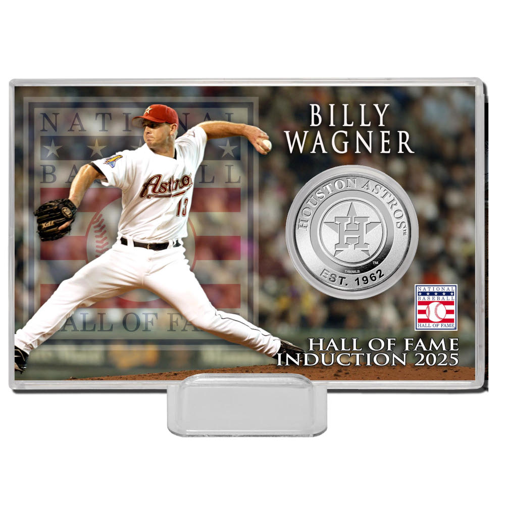 Billy Wagner Houston Astros Highland Mint Hall of Fame Class of 2025 Silver Plated Coin Card Billy Wagner Houston Astros Highland Mint Hall of Fame Class of 2025 Silver Plated Coin Card