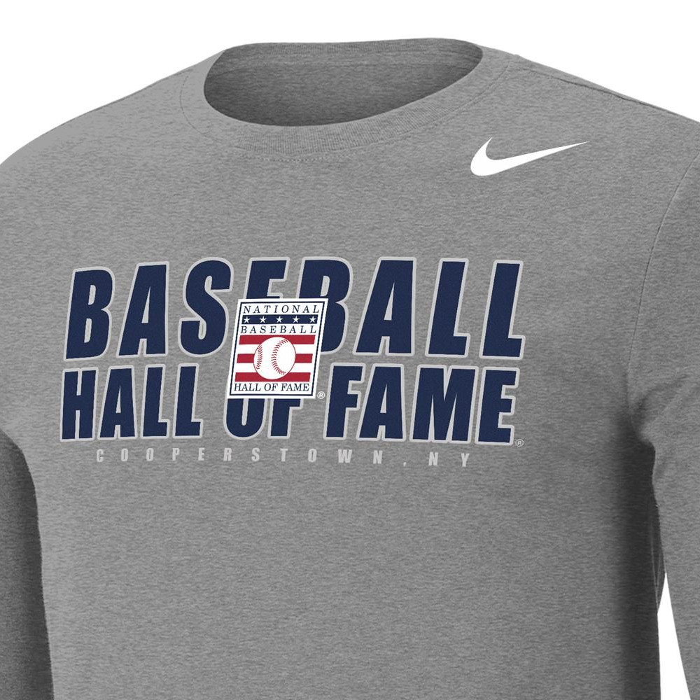 Men’s Nike Dri-FIT Cotton Baseball Hall of Fame Long Sleeve Grey T-Shirt Men’s Nike Dri-FIT Cotton Baseball Hall of Fame Long Sleeve Grey T-Shirt