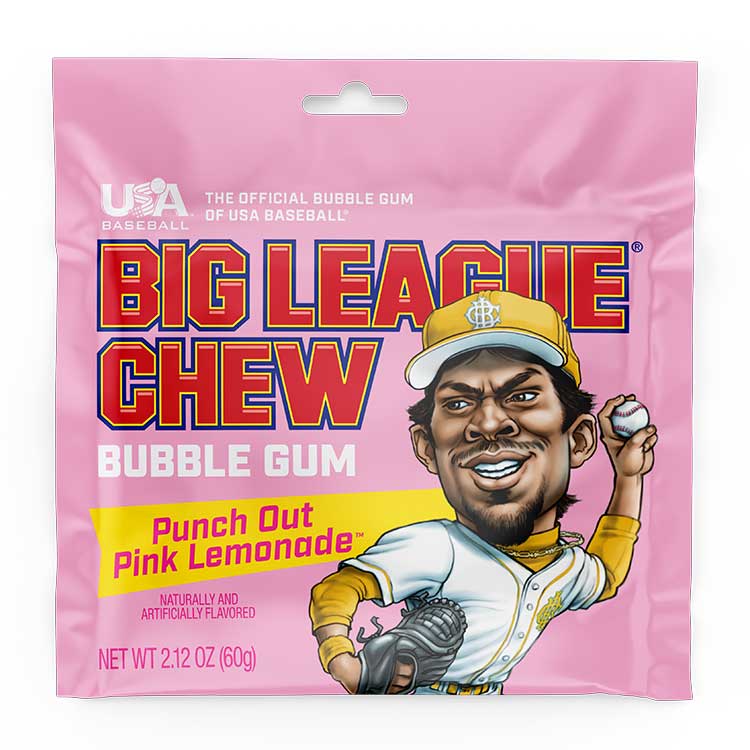 Punch Out Pink Lemonade Big League Chew Bubble Gum