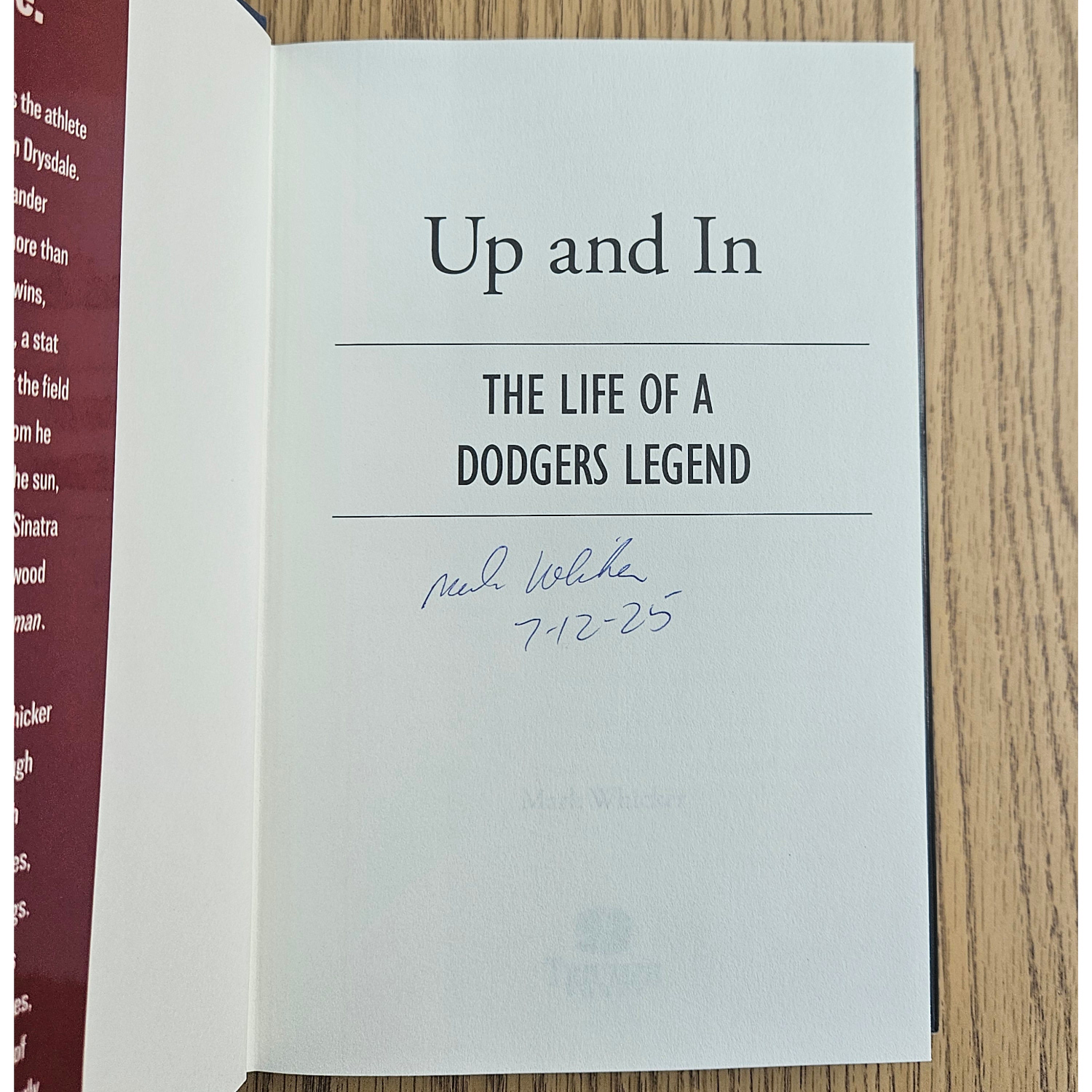 Don Drysdale: Up and In: The Life of a Dodgers Legend (signed by author)