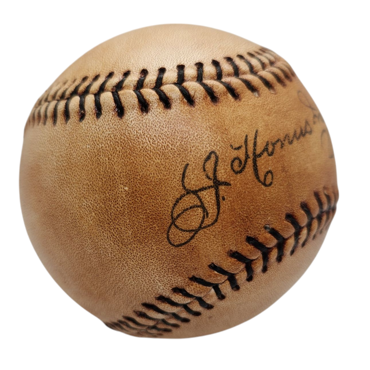 Honus Wagner HOF Replicas Reproduction Autographed 1910s Baseball (black lace)