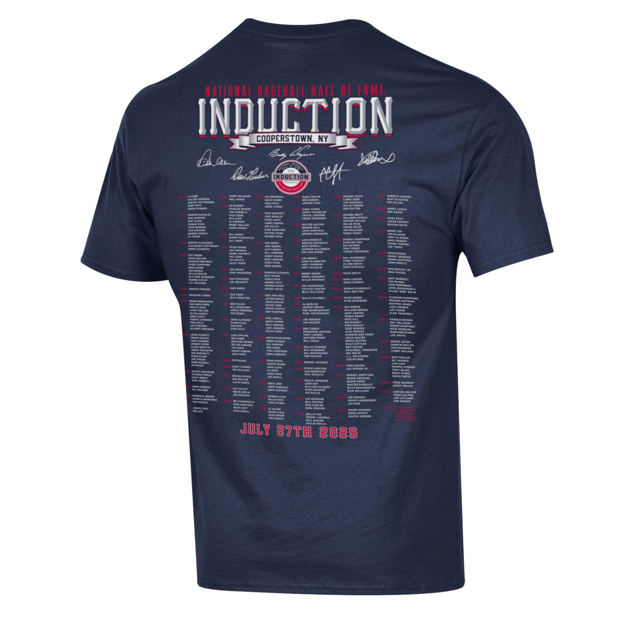Men’s Champion Baseball Hall of Fame 2025 Induction Roster Navy T-Shirt