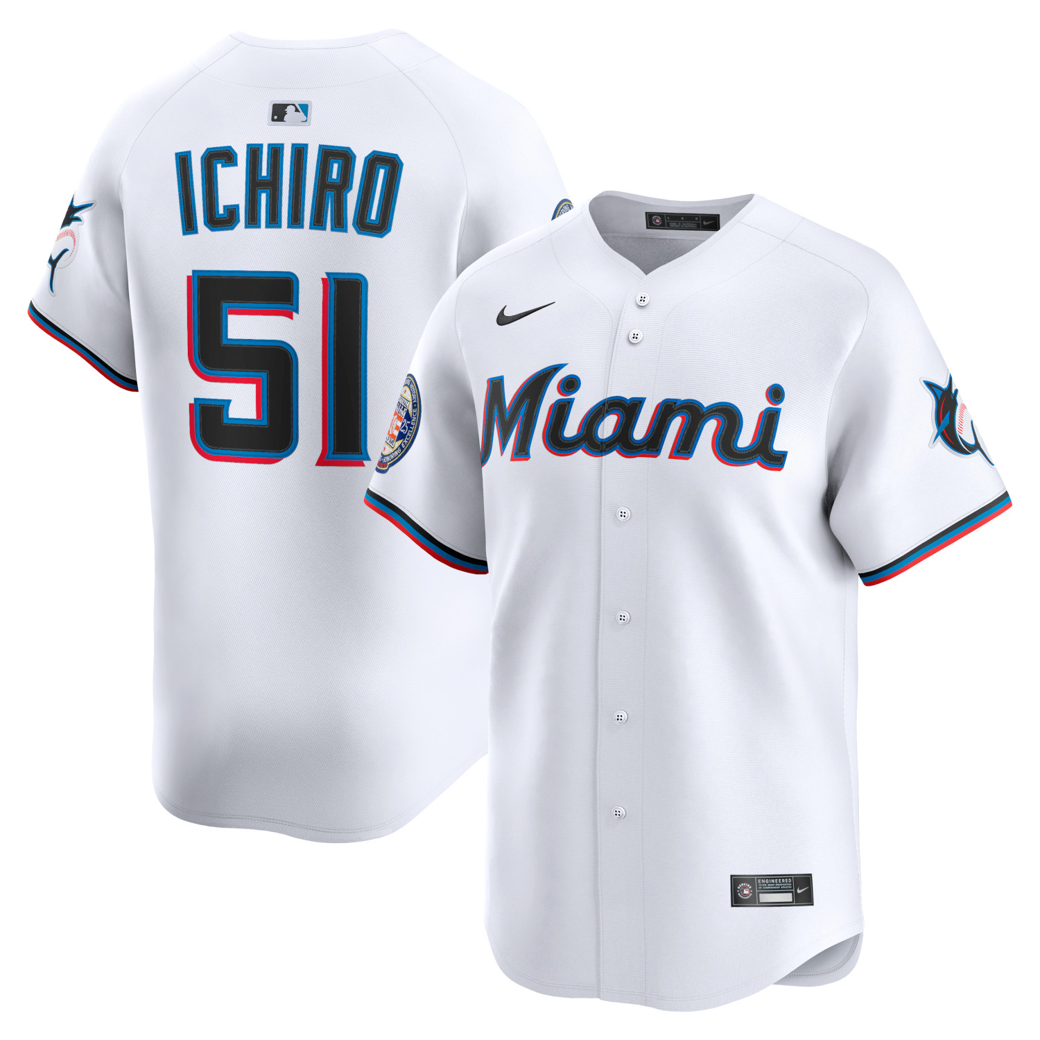 【SALE】MLB マーリンズ ウィンドブレーカー半袖　ICHIRO Men's Nike Ichiro Suzuki Hall of Fame 2025 Induction