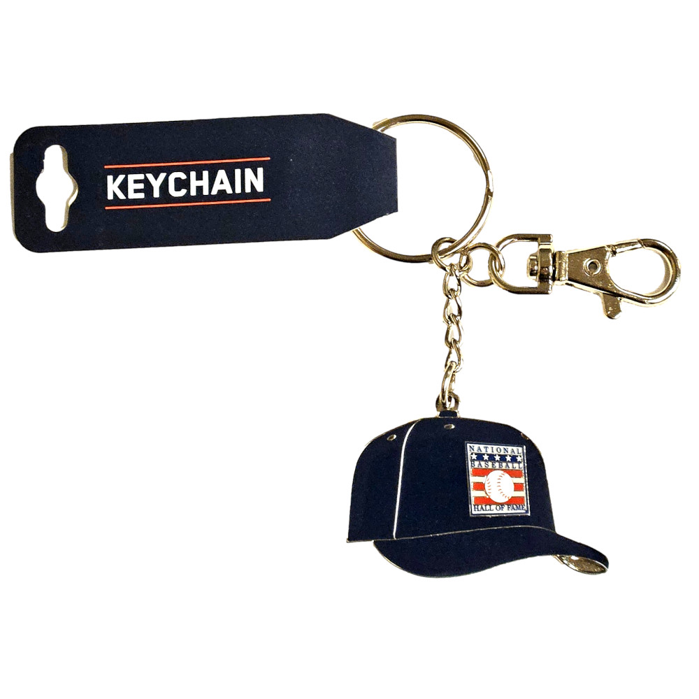 Baseball Hall of Fame Cap Metal Keychain