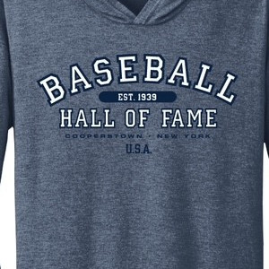 Men’s Baseball Hall of Fame Essential Tri-Blend Long Sleeve Navy Hooded Tee