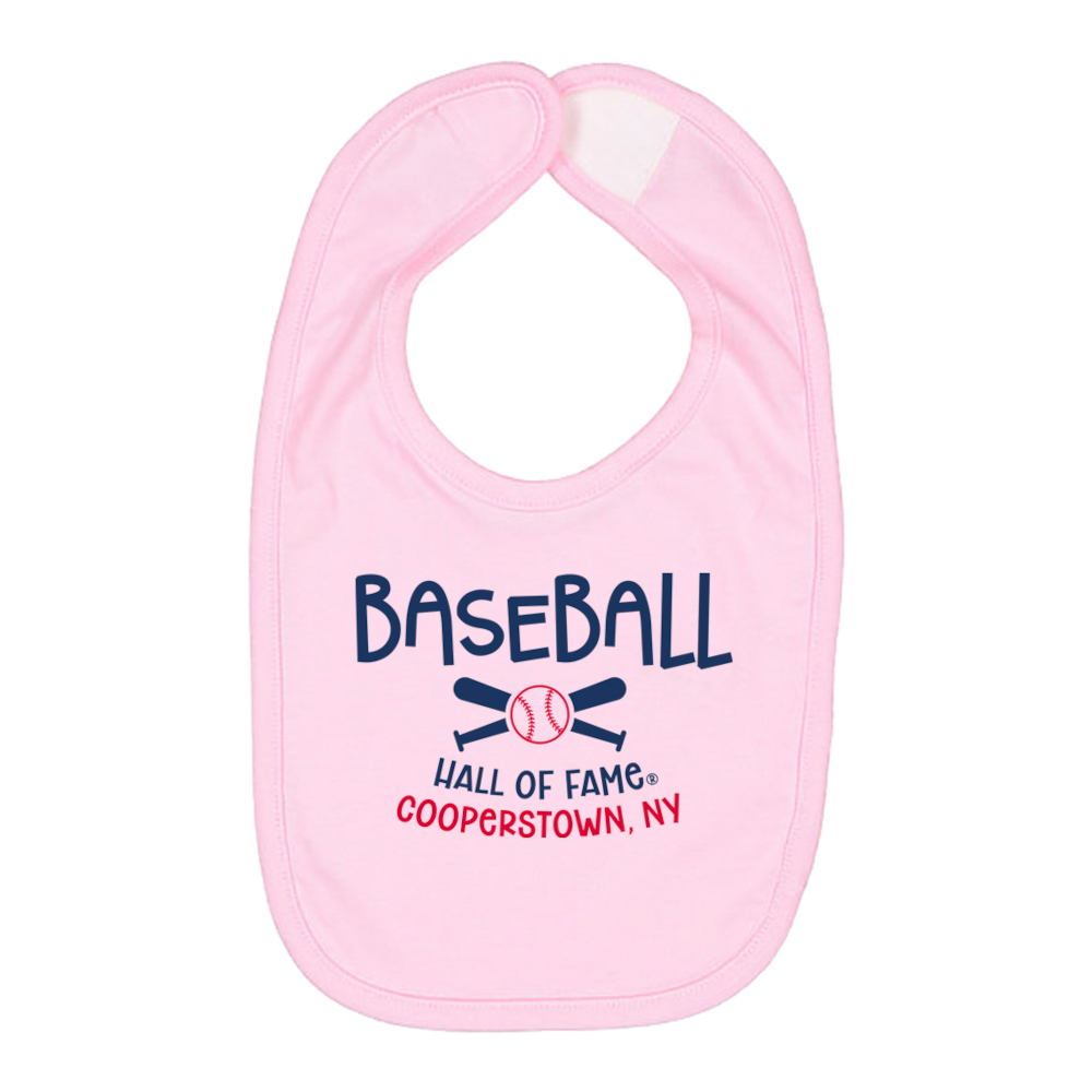 Baseball Hall of Fame Oxford Pink Infant Bib
