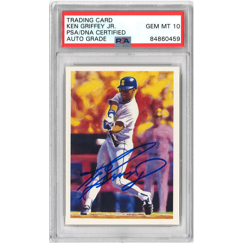 Ken Griffey Jr. Autographed Baseball Rookie Card 1989 Score Scoremasters # 30 (PSA)