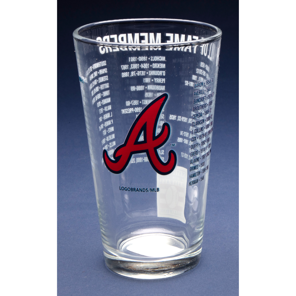 Atlanta Braves Team Hall of Famer 16 Ounce Pint Glass