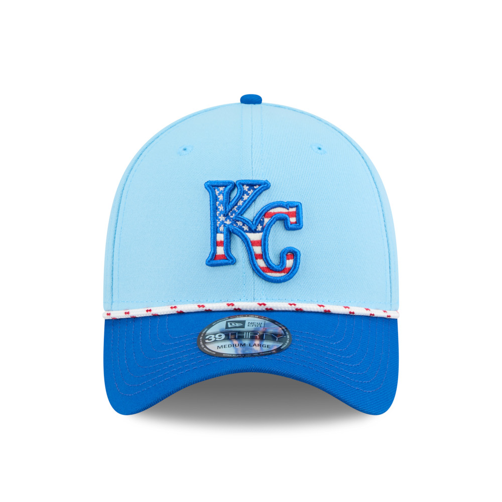 Men’s New Era Kansas City Royals Light Blue and Royal 2025 4th of July 39THIRTY Flex Fit Cap Men’s New Era Kansas City Royals Light Blue and Royal 2025 4th of July 39THIRTY Flex Fit Cap