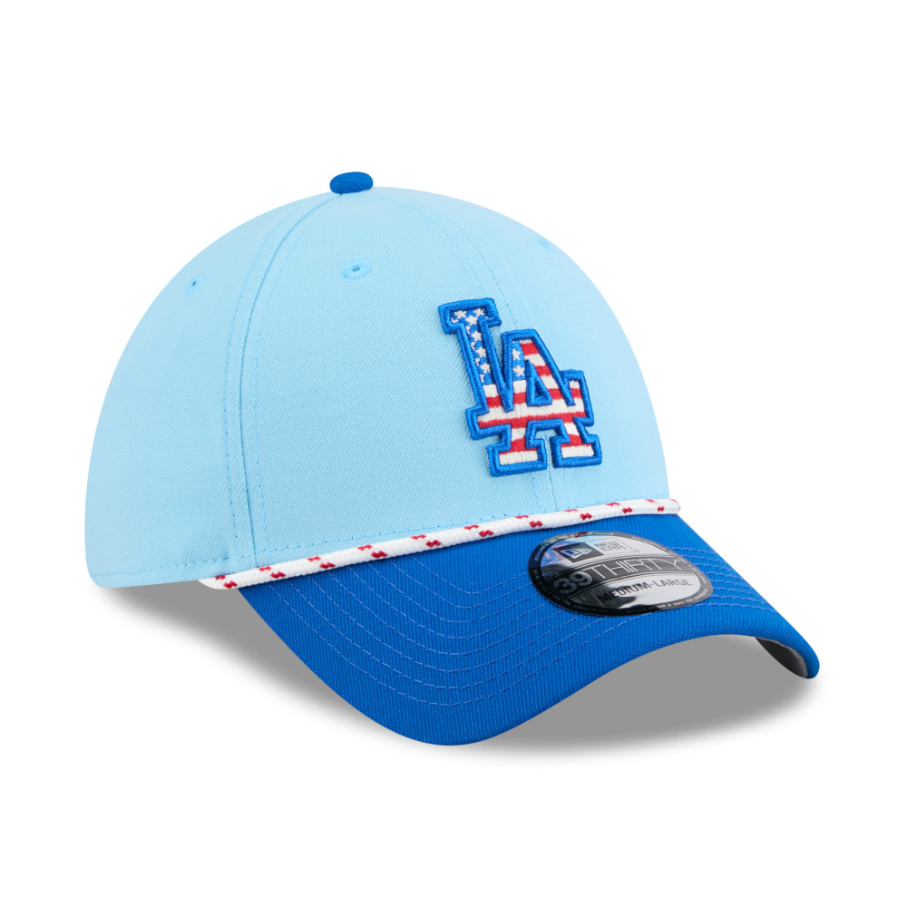 Men’s New Era Los Angeles Dodgers Light Blue and Royal 2025 4th of July 39THIRTY Flex Fit Cap Men’s New Era Los Angeles Dodgers Light Blue and Royal 2025 4th of July 39THIRTY Flex Fit Cap