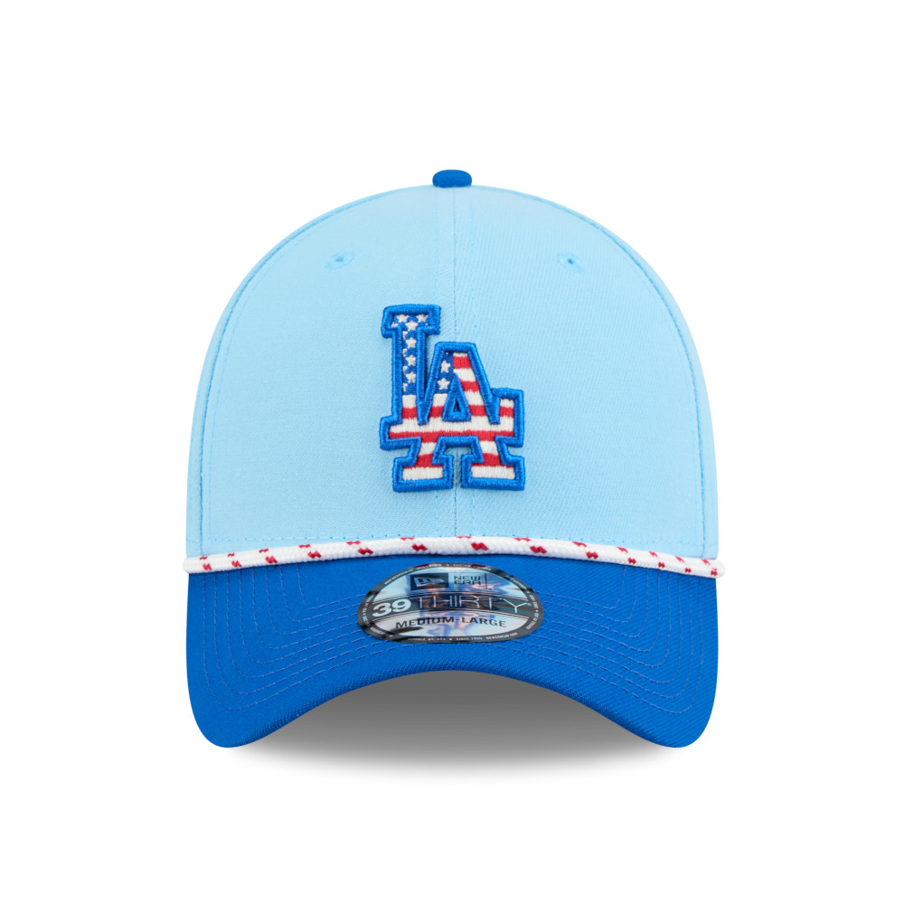 Men’s New Era Los Angeles Dodgers Light Blue and Royal 2025 4th of July 39THIRTY Flex Fit Cap Men’s New Era Los Angeles Dodgers Light Blue and Royal 2025 4th of July 39THIRTY Flex Fit Cap
