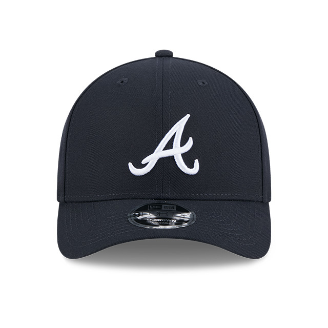 Men’s New Era Atlanta Braves Cooperstown Collection Hall of Fame Logo 9FORTY M-Crown Navy Snapback Cap