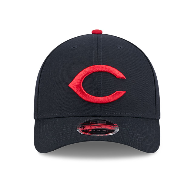 Men’s New Era Cleveland Guardians Cooperstown Collection Hall of Fame Logo 9FORTY M-Crown Navy Snapback Cap