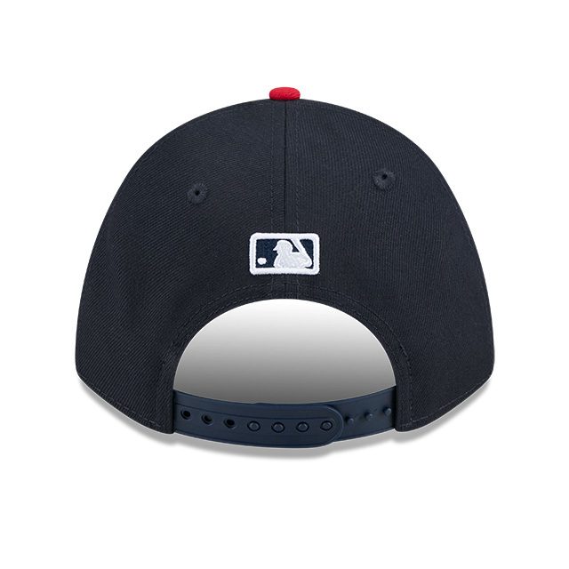 Men’s New Era Cleveland Guardians Cooperstown Collection Hall of Fame Logo 9FORTY M-Crown Navy Snapback Cap