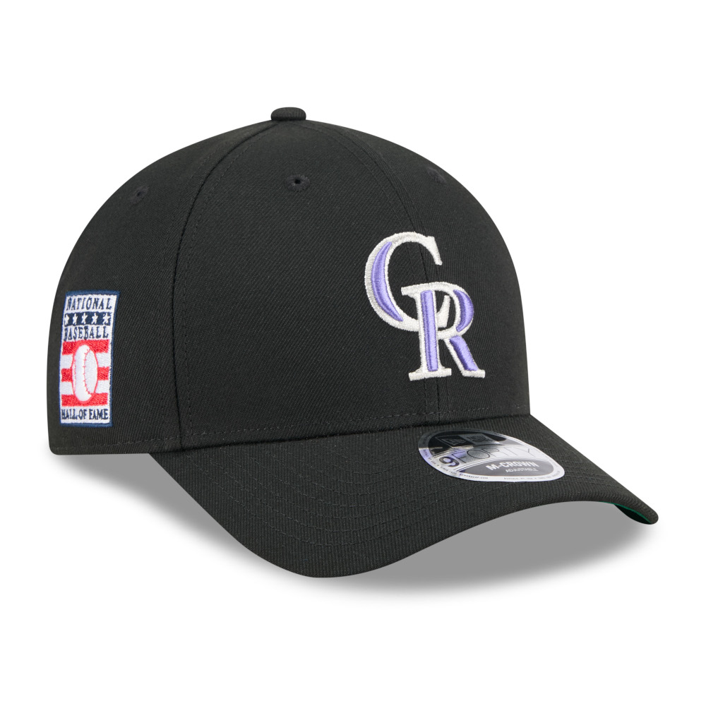 Men’s New Era Colorado Rockies Cooperstown Collection Hall of Fame Logo 9FORTY M-Crown Black Snapback Cap