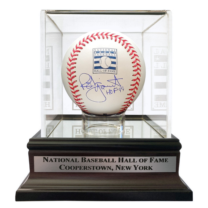 Robin Yount Autographed Hall of Fame Logo Baseball with HOF 99 Inscription with HOF Case (Beckett)