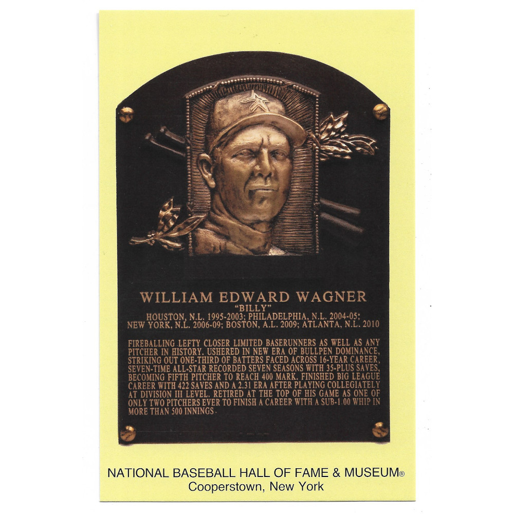 Billy Wagner Baseball Hall of Fame Plaque Postcard
